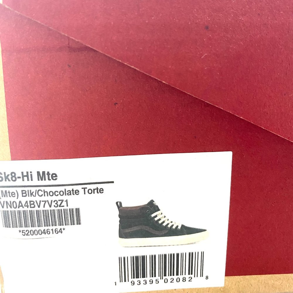 VANS Women's VN0A4BV7V3Z1 Sk8-Hi Mte Suede Black Dark Chocolate Canvas Size 7 - Picture 9 of 10